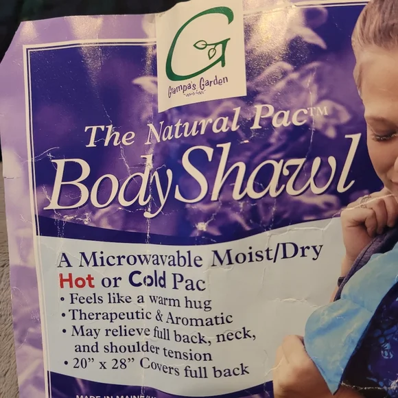 BRAND NEW NATURAL PAC BODY SHAWL MICROWAVABLE HOT COLD PACK BLUE GREEN. RELIEF - Picture 2 of 6